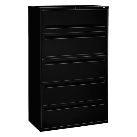 HON 42" W 5 Drawer File Cabinet, Black, A4/Legal/Letter H795.L.P